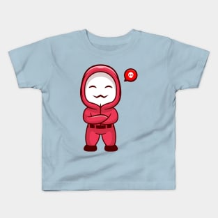 Cute Hacker Standing Cartoon Kids T-Shirt